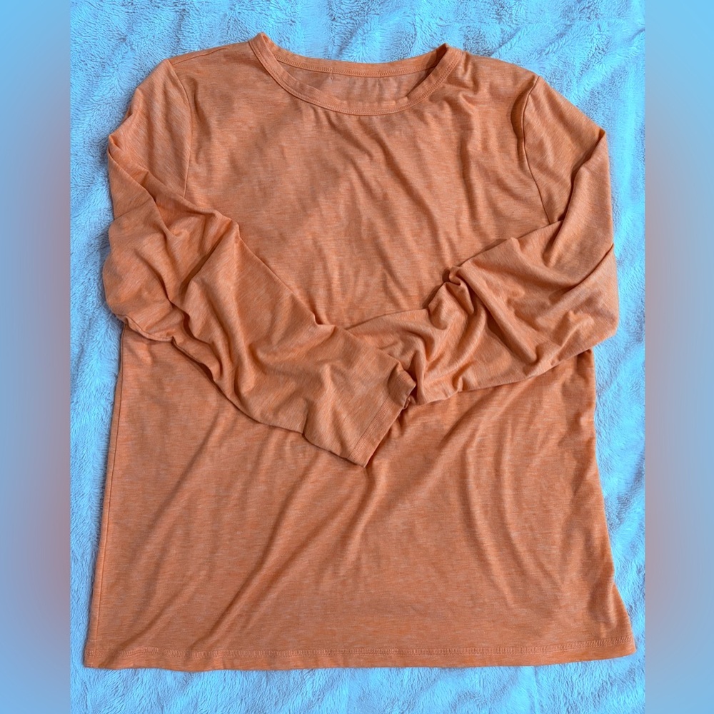 Casual Orange Long Sleeve Top